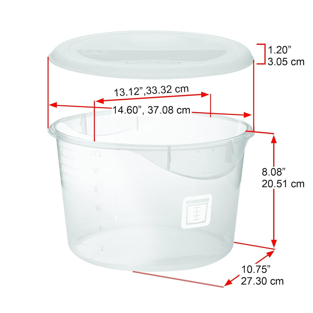 Capac pentru recipiente de depozitare a alimentelor, rotund, roșu, 11,4 L Cutii depozitare alimente Naty Shop