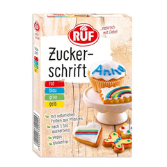 RUF, glassa per scrivere su torte, biscotti, torte, senza glutine, vegan, 4 x 25 grammi Glasse e Decori Naty Shop