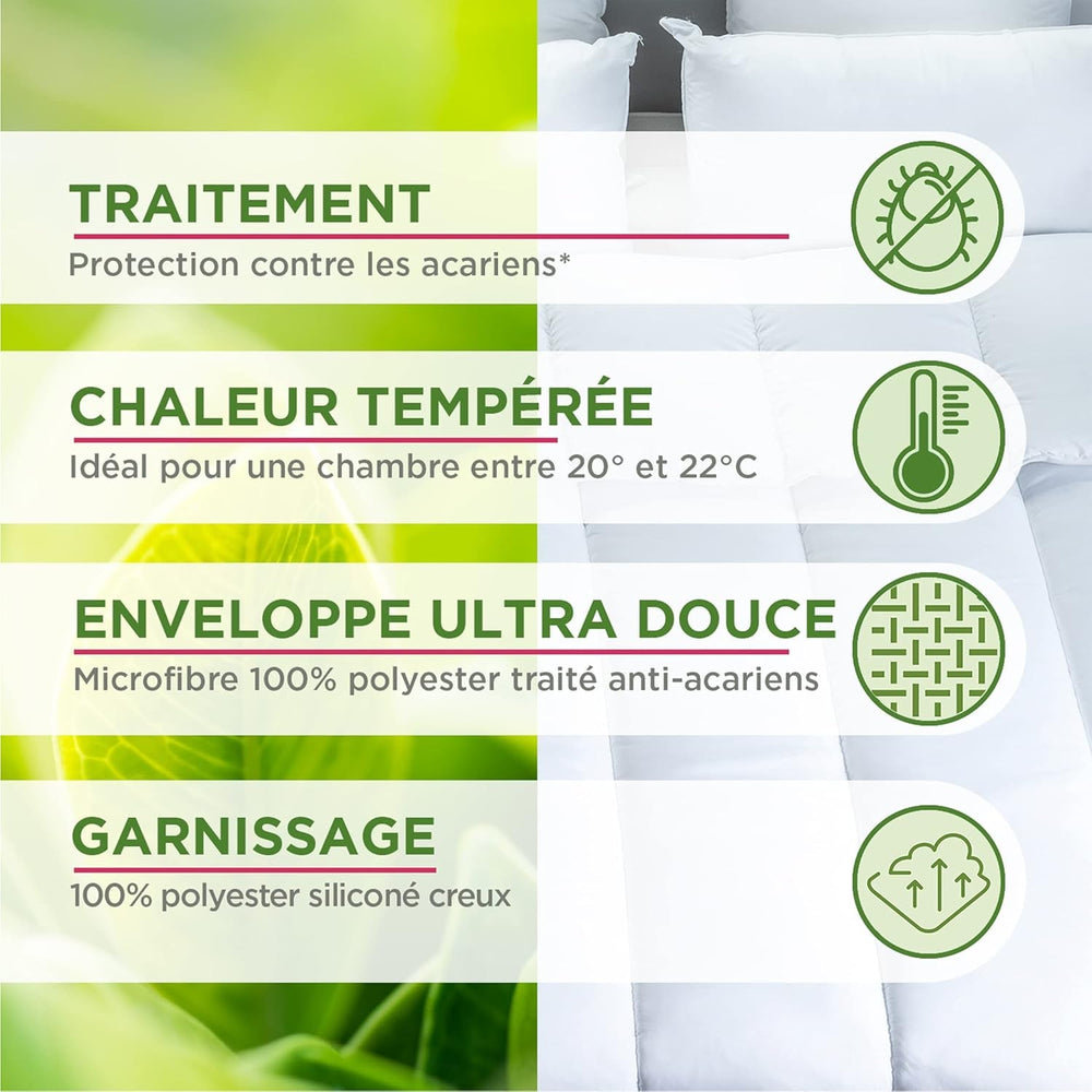 Blanrève - Trapunta Serenité - Trattamento antiacaro - Temperata 300 G/M² - 140 X 200 Cm - Per letto singolo - Lavabile in lavatrice, Bianco Piumini e Trapunte Naty Shop