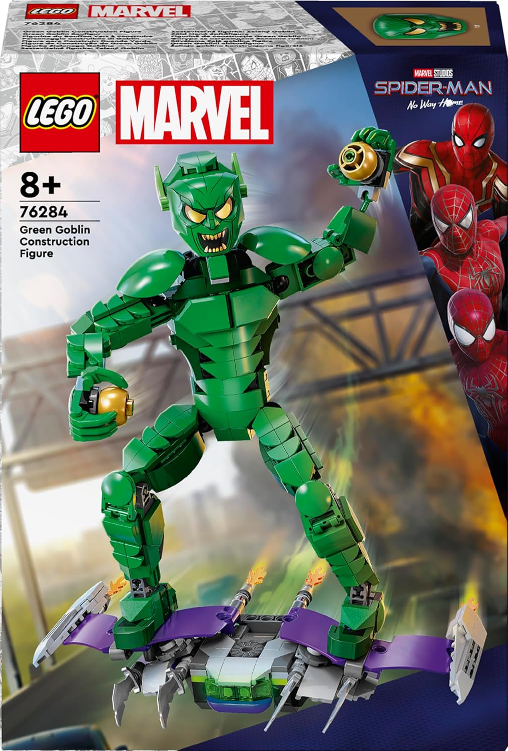 LEGO Marvel Green Goblin Personaggio da costruzione, Giocattolo costruibile mobile del Super cattivo per bambini 8+, ragazzi e ragazze, Set universo di Spider-Man con cursori e bombe zucca, Idea regalo supereroe 76284 Set da costruzione Acquista dal negozio LEGO