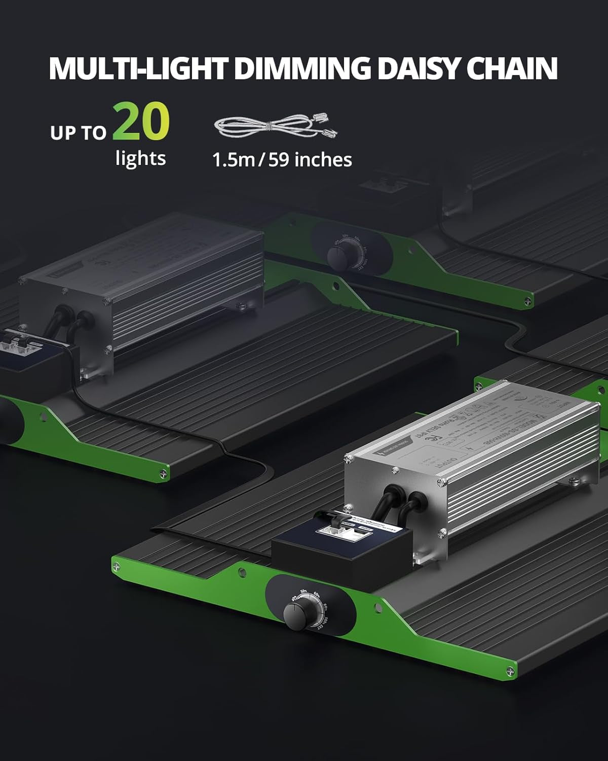 VIPARSPECTRA P1000 LED Coltiva la luce Spettro completo 2024 LED Coltiva la luce 0%-100% Dimmerabile per Serre Piante da interno Piantine Ortaggi Fiori Coltiva le tende 60x60 cm e 80x80 cm