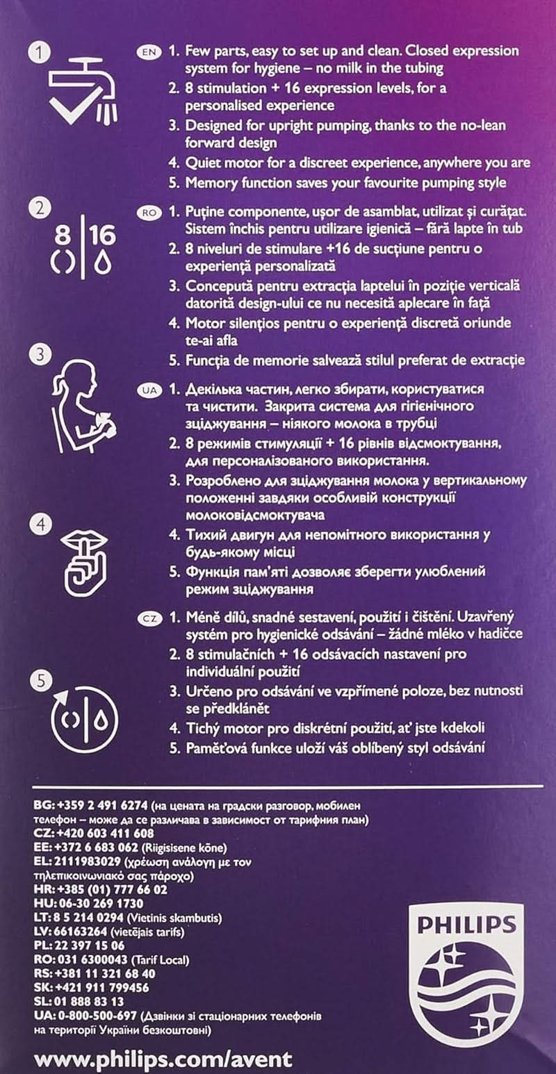 Tiralatte elettrico Philips Avent (modello SCF395/11) Accessori Alimentazione e Allattamento Bebe Naty Shop