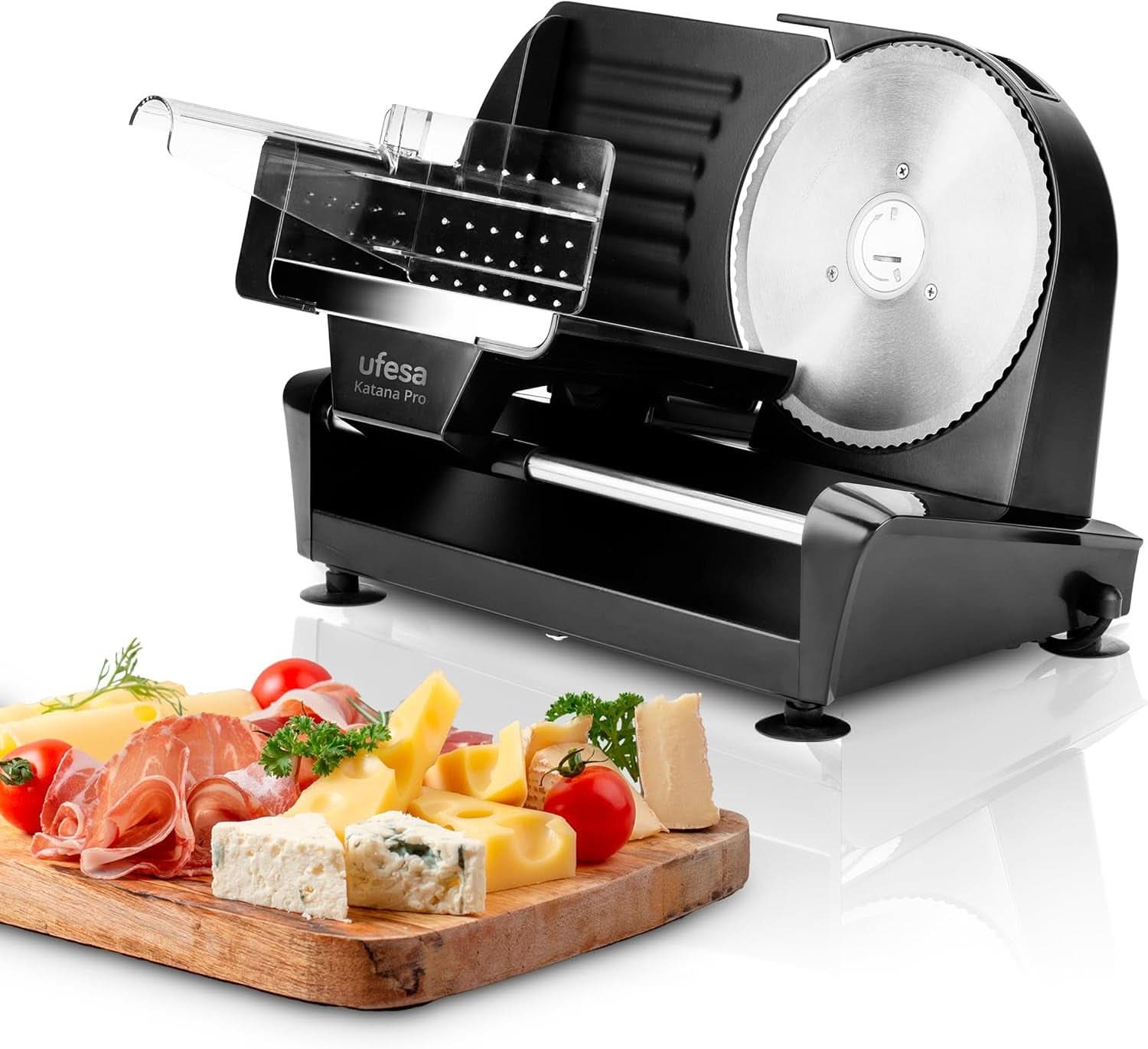 Ufesa Quick Slicer Processor Multifunktions-Foodprozessor 10-in-1, 1200W, 1.5L Fassungsvermögen, Edelstahlgehäuse, X3 Doppelseitige Scheiben, X1 Schneidemesser, X1 Rührlöffel Mother and Child Naty Shop Katana Pro Edelstahl
