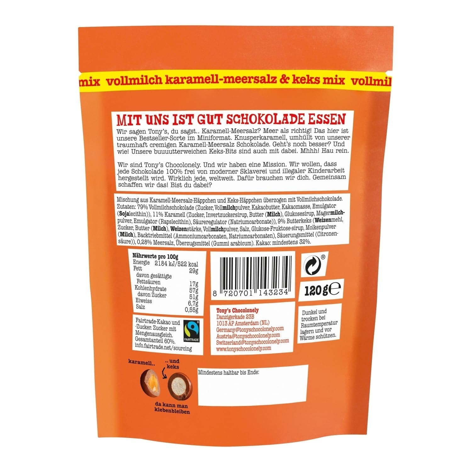 Lil'Bits, lapte integral caramel sare de mare și amestec de prăjituri, 120 grame Bomboane de Ciocolata Naty Shop