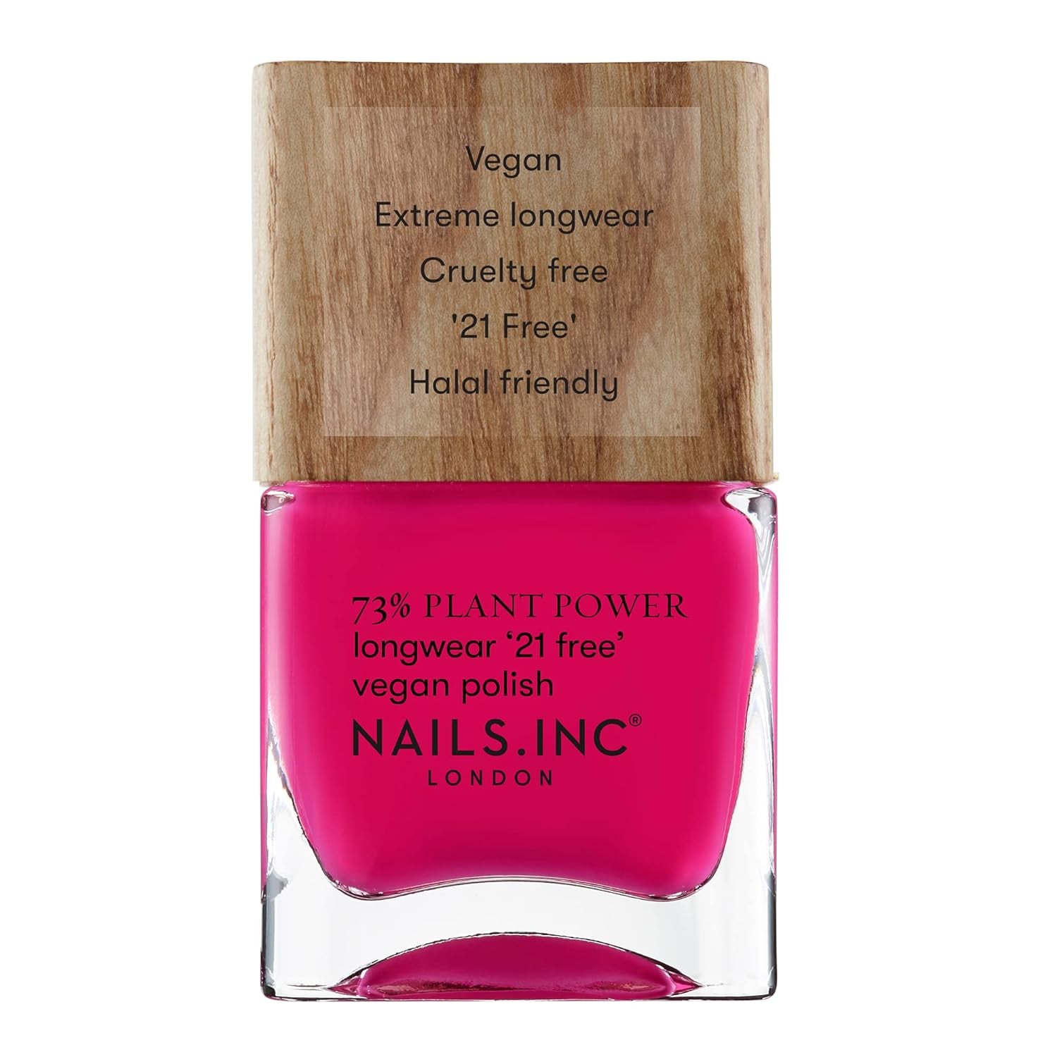Nails Inc - Smalto per unghie vegano GLOWING SOMEWHERE Plant Power - 73% a base vegetale, 100% vegano e cruelty free - Manicure perfetta, Perla scintillante - Per nail art ecologiche