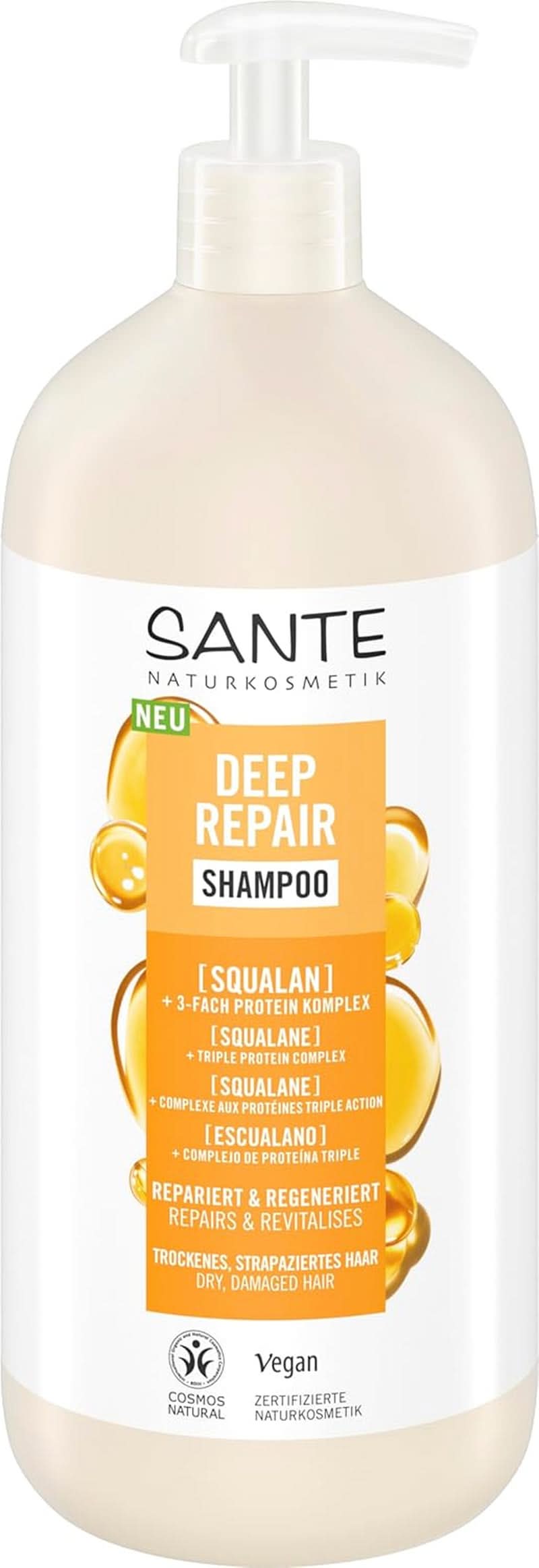 SANTE Naturkosmetik, shampoo vegan care per capelli lisci e lucenti, 950 ml Doccia e bagno Naty Shop Novità