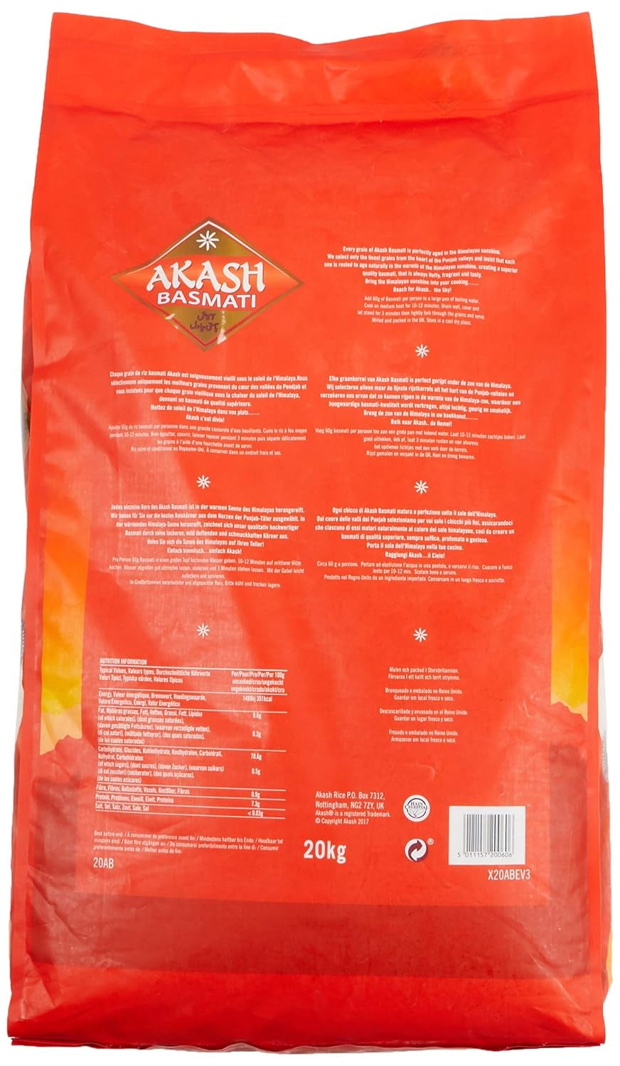 Akash Riso Basmati, 1 confezione (1 x 20 kg)