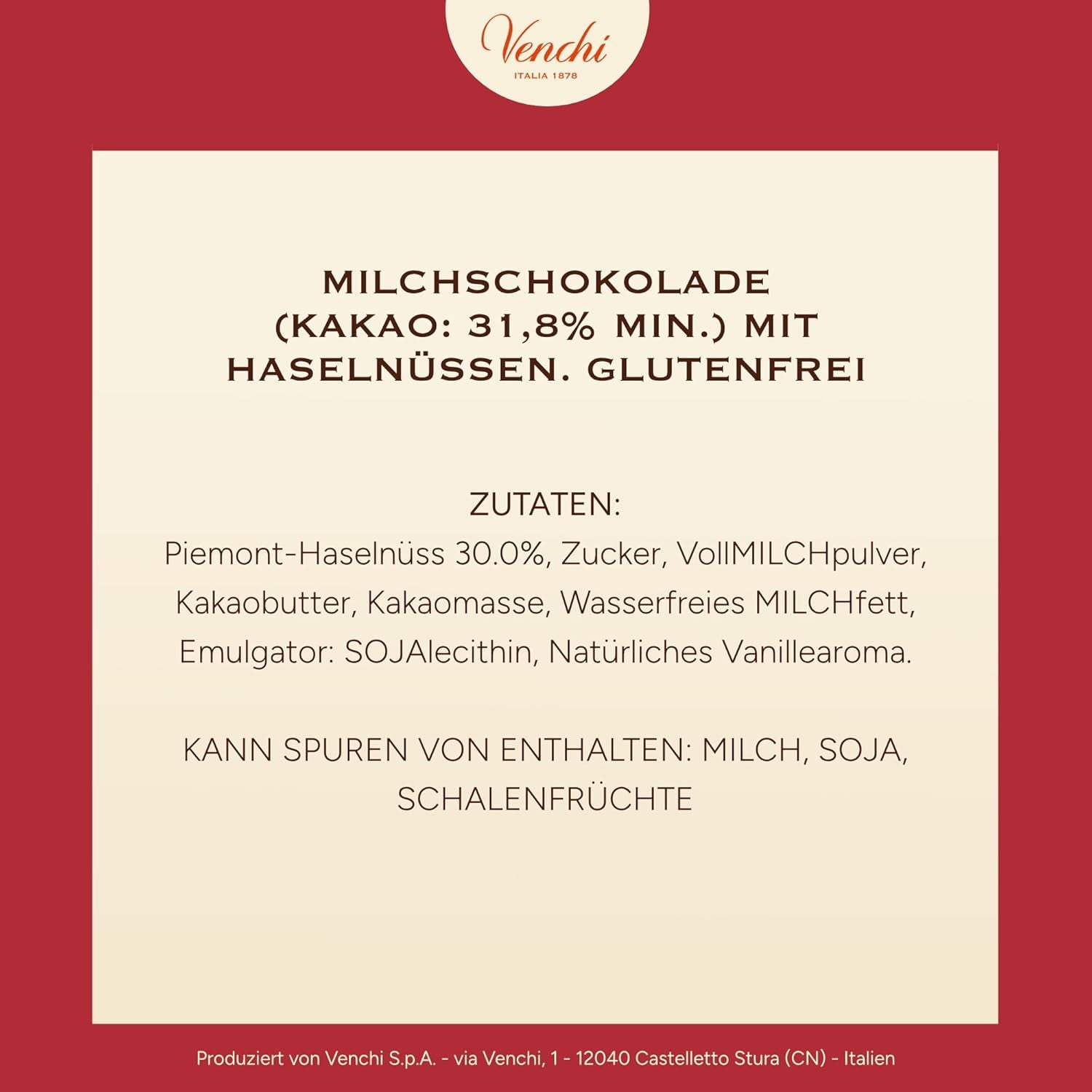 Venchi, Brutto&Buono, Tavoletta di Cioccolato al Latte "Nocciola della Foresta Piemontese" Artigianale a Forma di Abete, 200g, Senza Glutine, Collezione Natalizia in Edizione Limitata, Idea Regalo