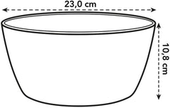 elho Brussels Bowl 23 - Ghiveci de flori de interior - Ø 22,9 x H 10,8 cm - Negru/Antracit