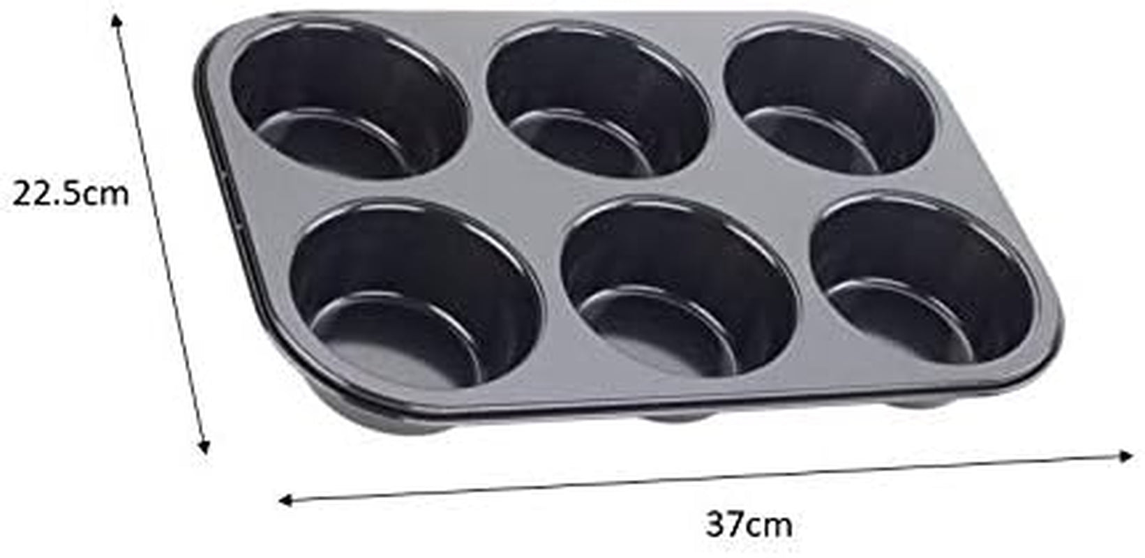 Tala Performance Muffin-Blech, 6 Löcher, Jumbo-Größe, Karbonstahl Von Professioneller Stärke, Mit Antihaftender Eclipse-Beschichtung, Schwarz Matrite si tavi pentru copt Naty Shop
