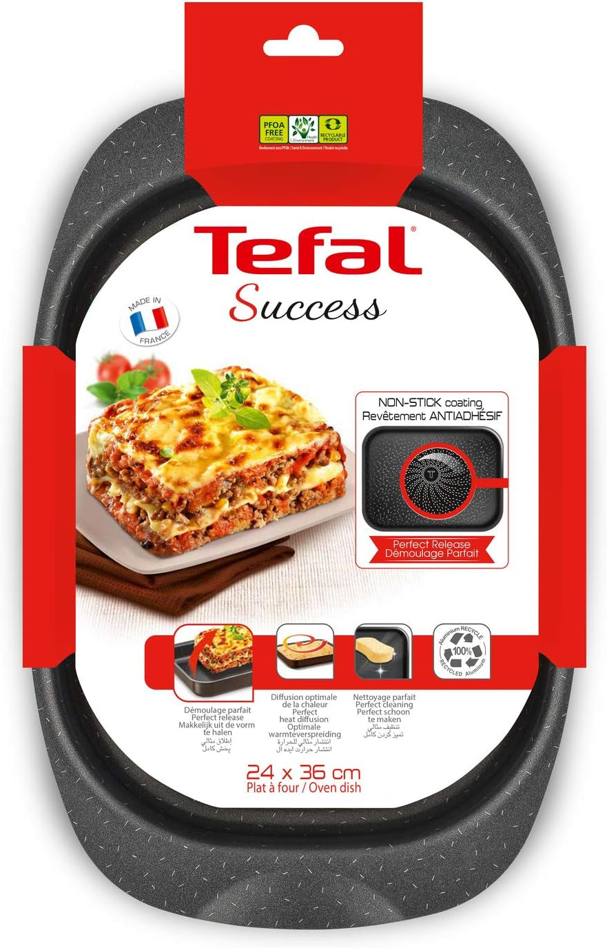 Tefal J1601502 Success Auflaufform Alluminio Schwarz 36 X 24 X 5,5 Cm Stampi e teglie per dolci Naty Shop