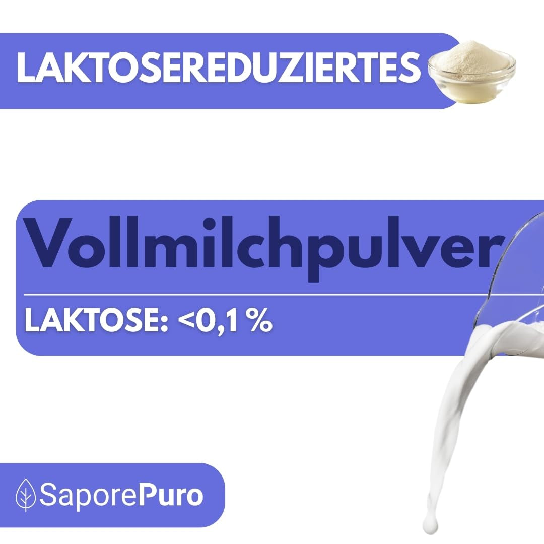 Laktosefreies Vollmilchpulver 1 kg | Hohe Löslichkeit | Ideale per prodotti da forno, pane e alimenti. Uso professionale e industriale Senza lattosio Senza glutine