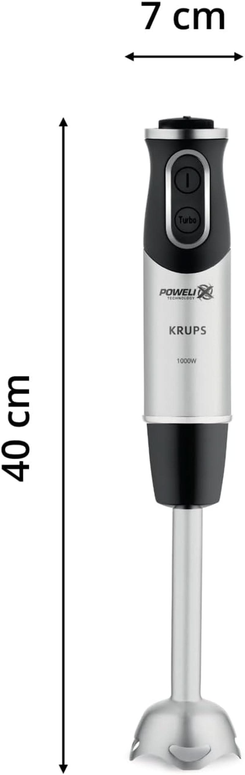 Robot da cucina Krups Perfect Mix HZ6568 | Frullatore | 1000 Watt | Edelstahlfuß | 4 Extra Scharfe Messer | Tecnologia Powelix | Schneebesen | 500ml Zerkleiner | Messbecher da 800 ml | Schwarz/Silber Cucina Naty Shop