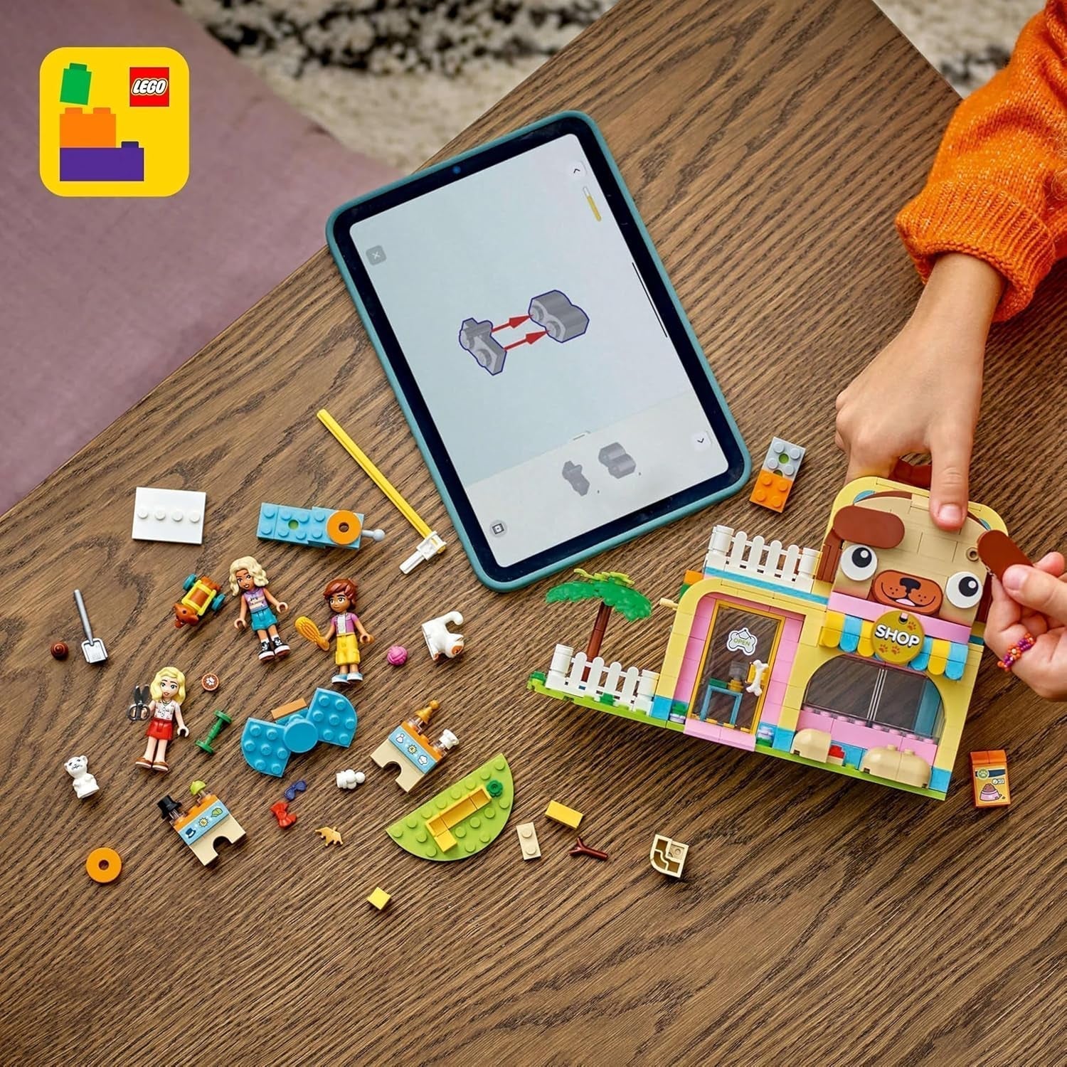 LEGO Friends Negozio di accessori per animali Set da gioco giocattolo educativo per bambine di 6 anni 3 minifigure e 3 figure di animali Gatto Cane Coniglietto Idea regalo per bambini 42650 Set da costruzione Besuche den LEGO-Store