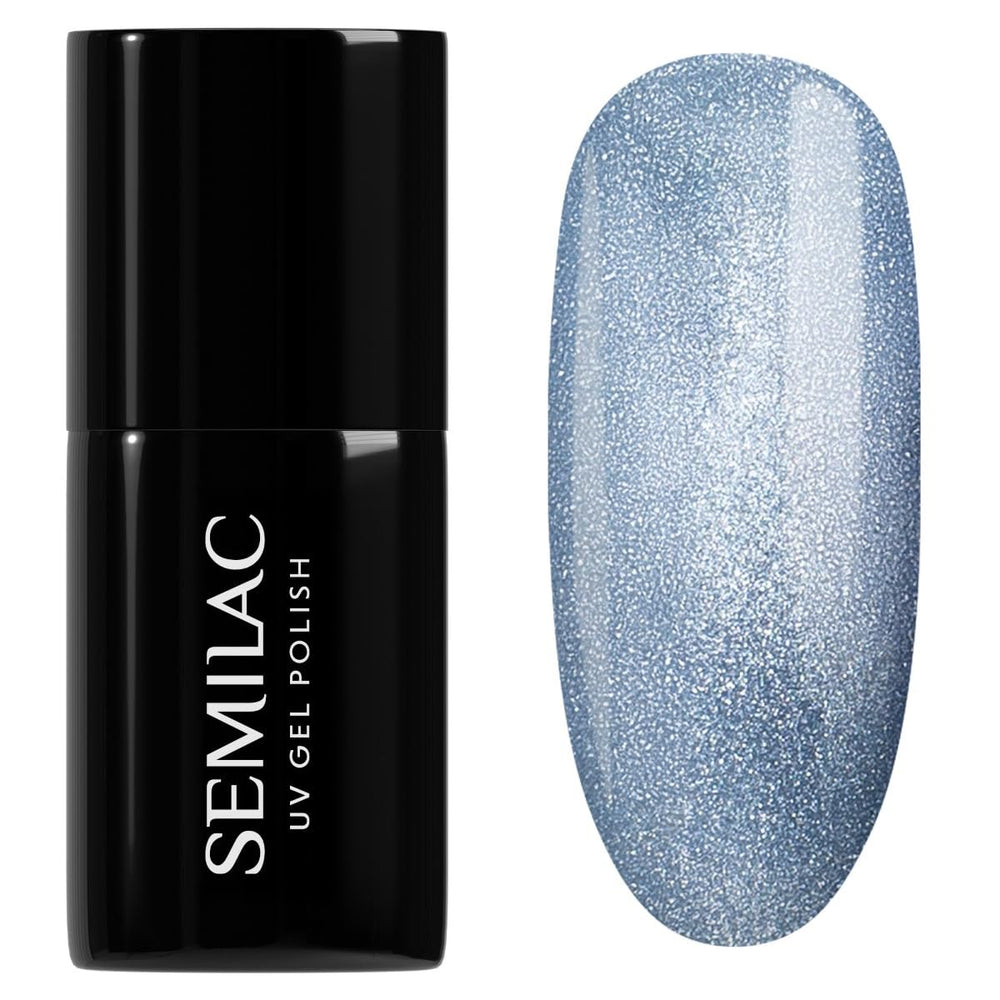 Smalto UV Semilac 664 Lilac Gloss 7 ml – Effetto Cat Eye, Riflessi Unici con Strumento Magnetico – Collezione Gloss Gala