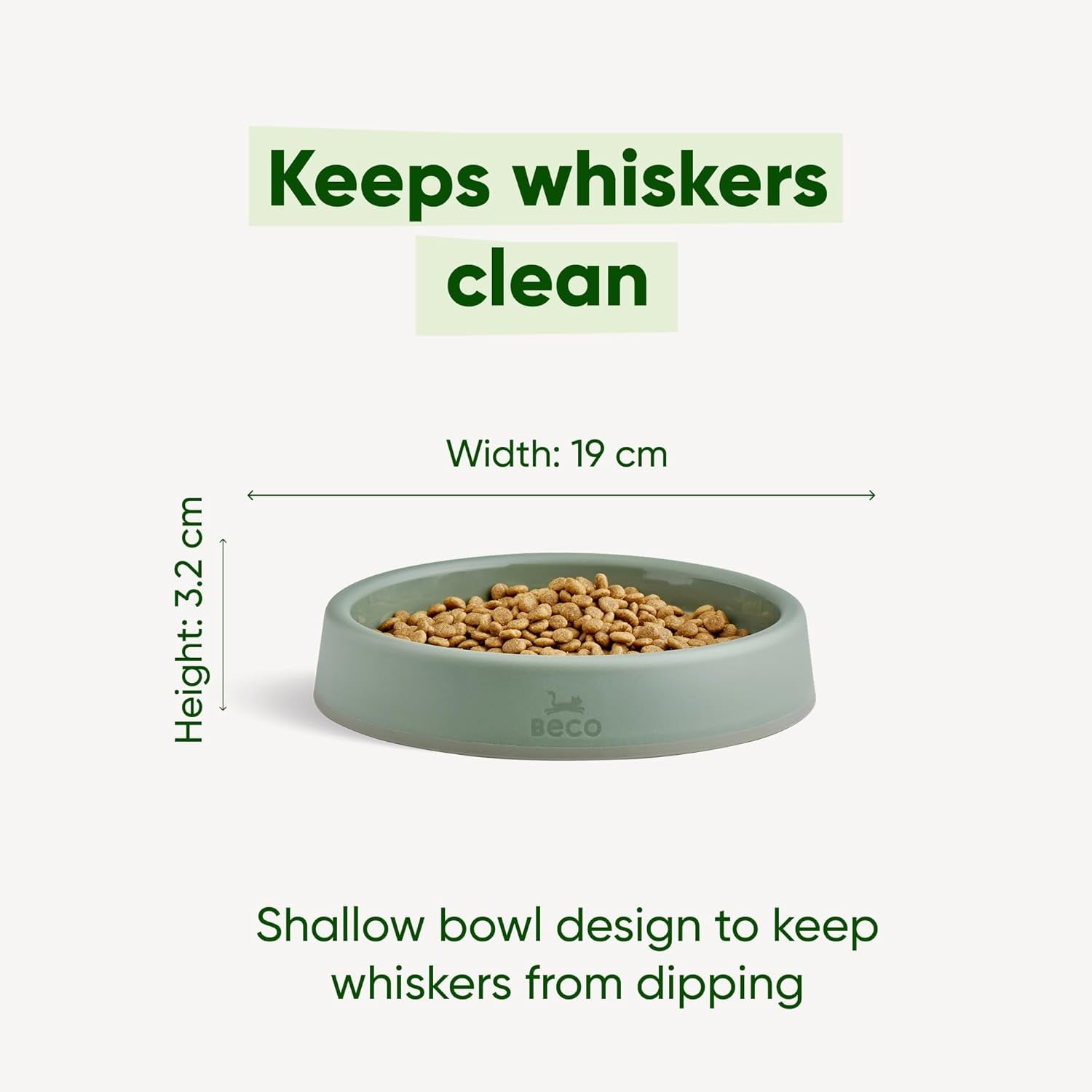 Katzennapf – Futter und Wasser Stabiler Futternapf, recycelter Kunststoff, rutschfeste Gummiunterseite, Schnurrhaar-freundlicher Futternapf, Candy Pink