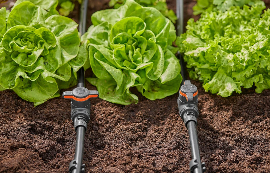 Supapă de reglare și închidere Gardena Micro-Drip-System 13 mm (1/2 inch): Închidere simplă a țevilor și reglare continuă a debitului de apă, accesoriu pentru pozarea țevilor de picurare (13207-20)