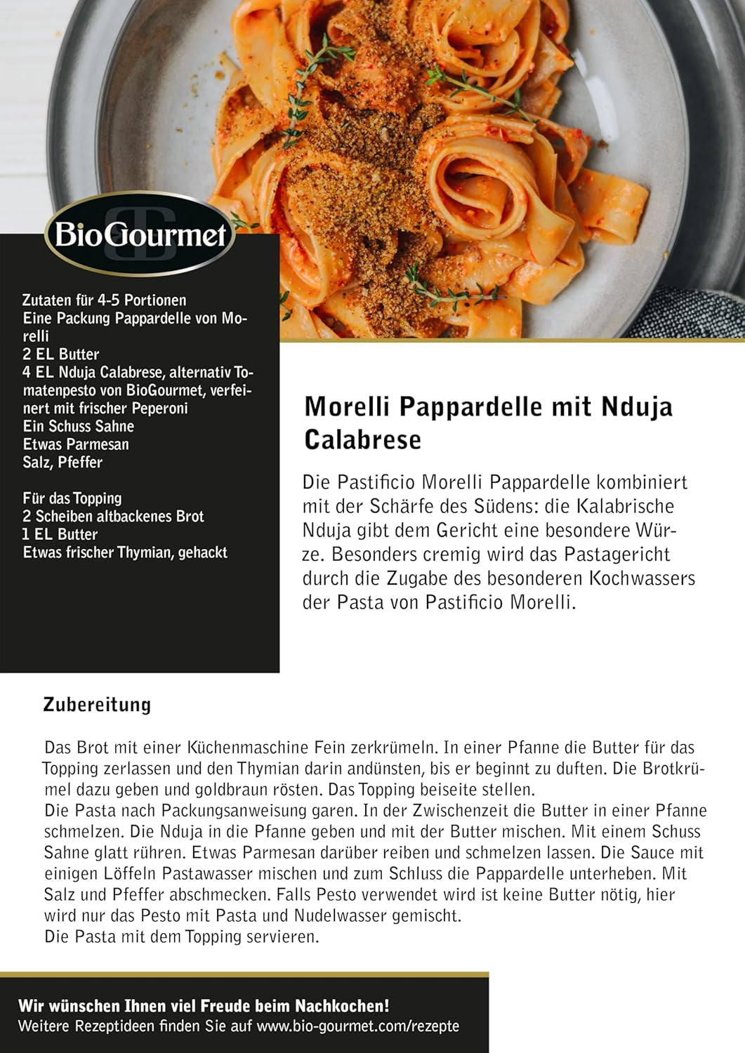 BioGourmet Pappardelle al Germe di Grano - Pasta Larga Bio per Stufati e Sughi - con Nutrienti Extra | 500 g Biologico e Vegano