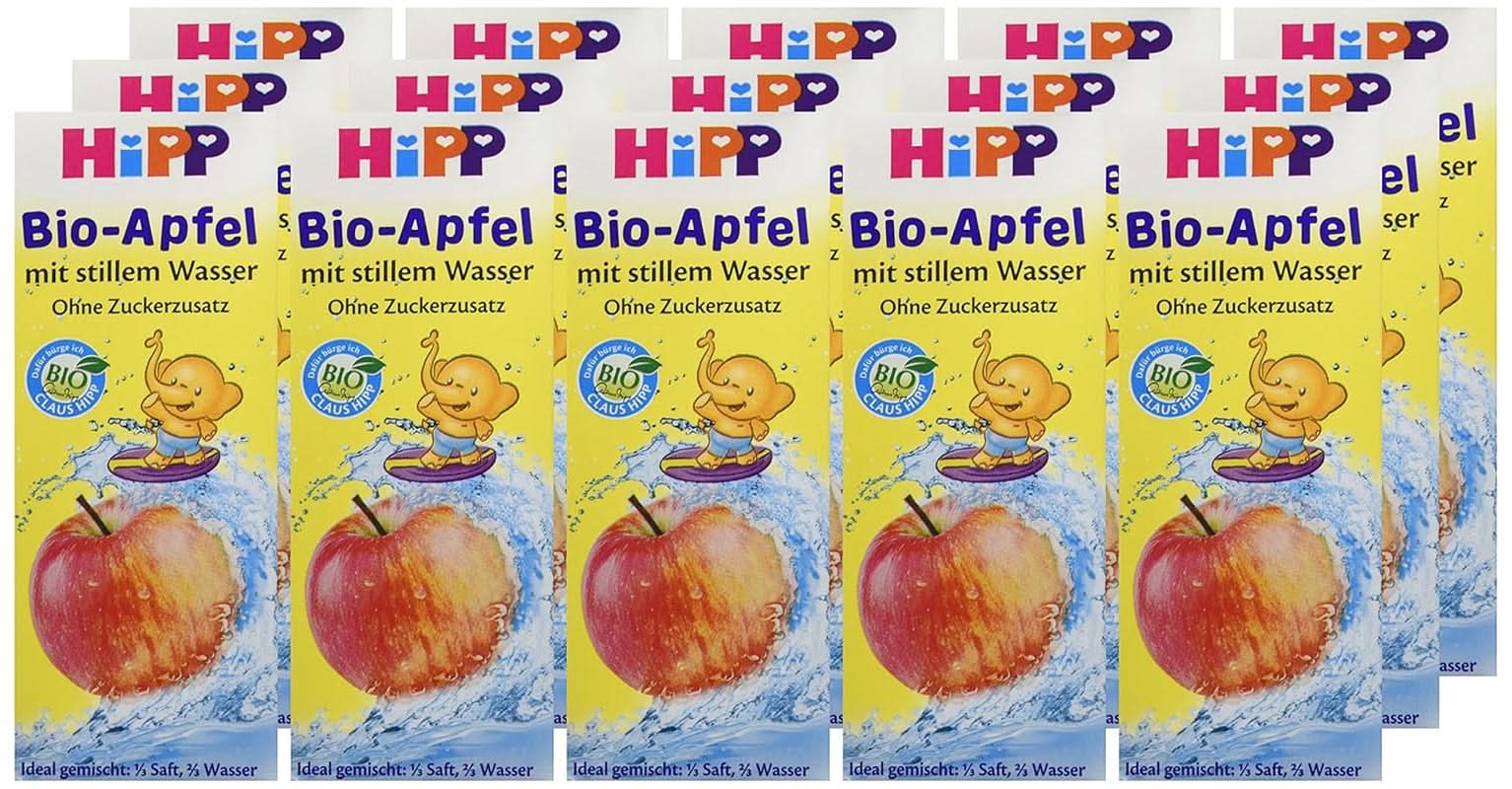Succo di mela biologico Hipp con acqua naturale, confezione da 15 (15 x 200 ml) Mamma e Bambino Naty Shop