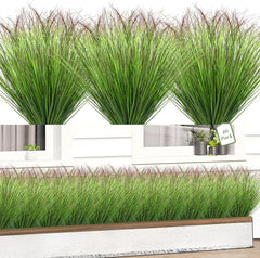 Künstliche Graspflanzen, Künstliche Sträucher, Weizengras, Künstliche Hohe Pflanzen Für Outdoor-Dekoration, Grüne Stiele, Unkraut Für Zimmer, Innenbereich, Heimdekoration (Grün-Roter Schwanz), 40
