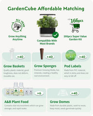 Set di capsule idroponiche da 166 pezzi: kit per coltivare qualsiasi pianta - incluse spugne per coltivazione, cupole per coltivazione, etichette per alimenti per piante A&B - Accessori idroponici per la maggior parte