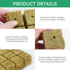 28 cubi di lana di roccia, set di lana di roccia, tappetino per coltivazione in lana di roccia, tappetino per coltivazione idroponica fuori suolo, cubo di lana di roccia, cubi di lana di roccia per talee, clonazione, propagazione 4*4*4 cm