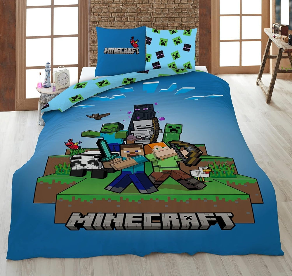 Minecraft Ready to Survive, set de lenjerie de pat pentru copii, microfibre Lenjerie de pat - copii Naty Shop Default Title