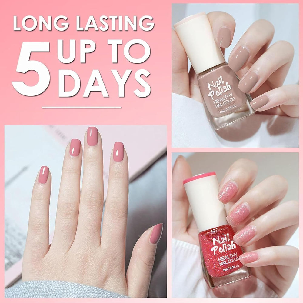 Set di smalti per unghie da 6 pezzi - Smalto per unghie rosso brillante a lunga durata ad asciugatura rapida - Smalto per unghie non tossico a base d'acqua per regalo di manicure per saloni fai da te (Colore A)