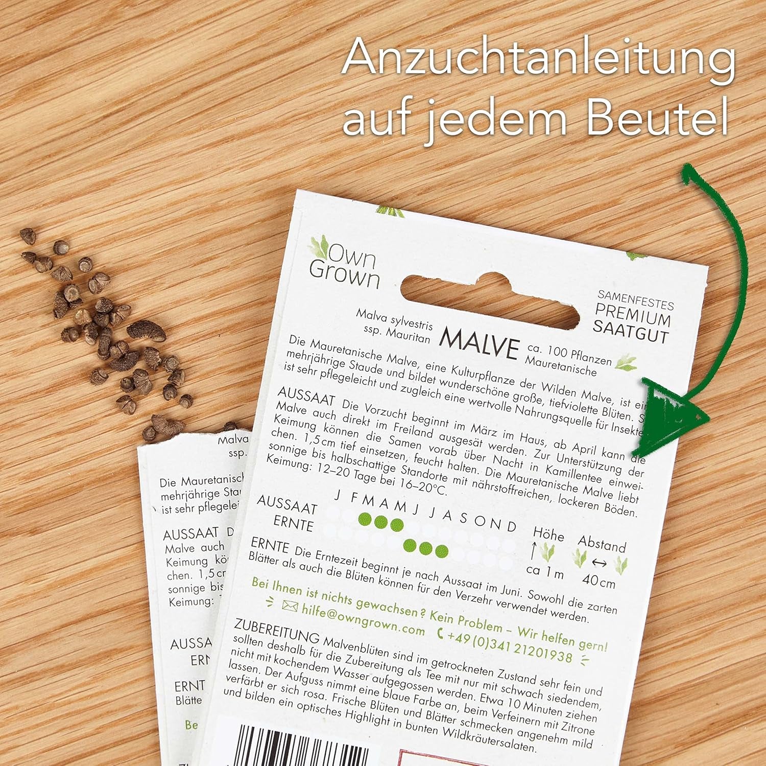 Set di semi di tè: 8 varietà di semi per balcone e giardino - menta, camomilla, anice, ortica, malva - semi di piante - tè - scatola da tè - Piante OwnGrown