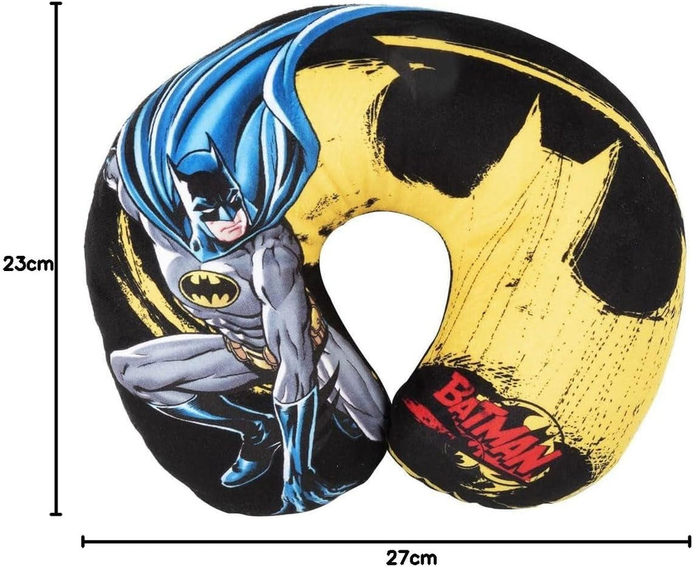 DC Comics Soft Batman Car Travel Neck Cushion Child Safety Comfort Superhero Bat Man, Cuscino Da Viaggio Auto, Light Blue, One Size Perne calatorie Naty Shop