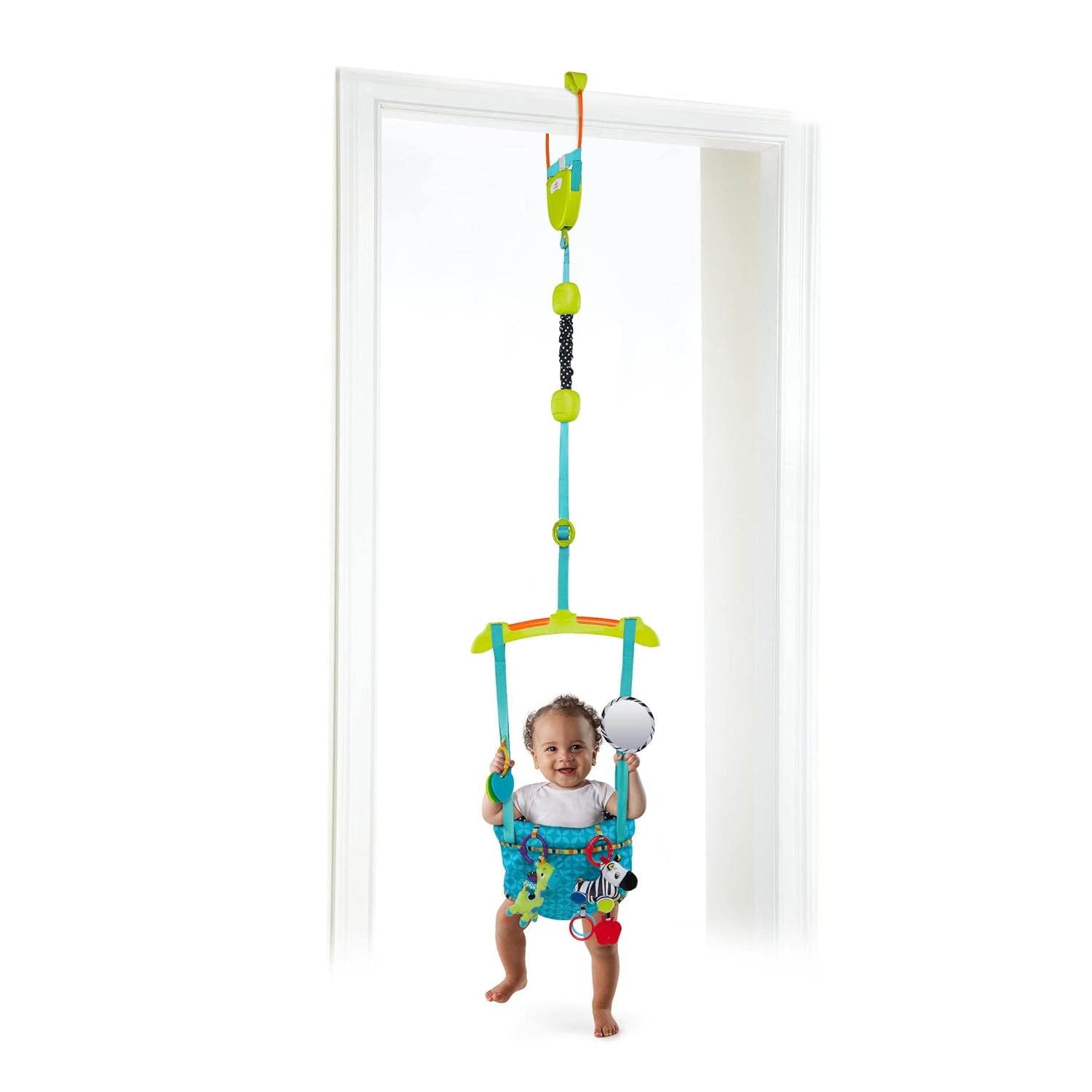 Bright Starts Deluxe Set fermaporta con clip per telaio porta sicura e stabile e salviette per neonati Pampers Sensitive, 1200 salviette (15 x 80)