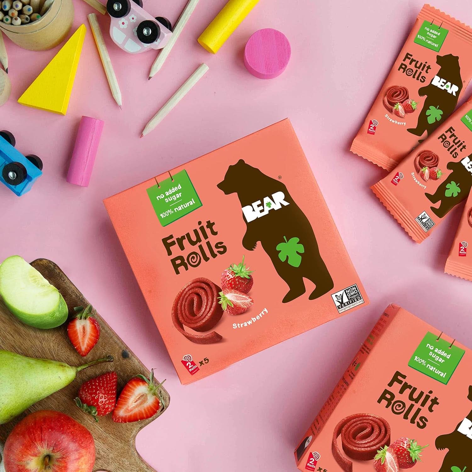 BEAR panini alla frutta con fragole, ingredienti 100% naturali, 30 x 20 grammi Prodotti disidratati Naty Shop