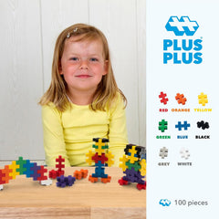 Plus-Plus 9603210 Geniales Konstruktionsspielzeug, Open Play Big Basic Mix, Bausteine-Set, 100 Teile, Mehrfarbig, Mehrfarbig