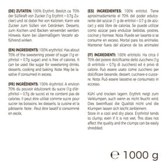 Greatvita Eritritolo 1000 G | Kalorienfreie Süßungsmittel & Zucker-Alternative | Zahnfreundlich, Gut Löslich & Glutenfrei | Ideal Für Getränke, Dessert e Dolcificanti da forno Naty Shop