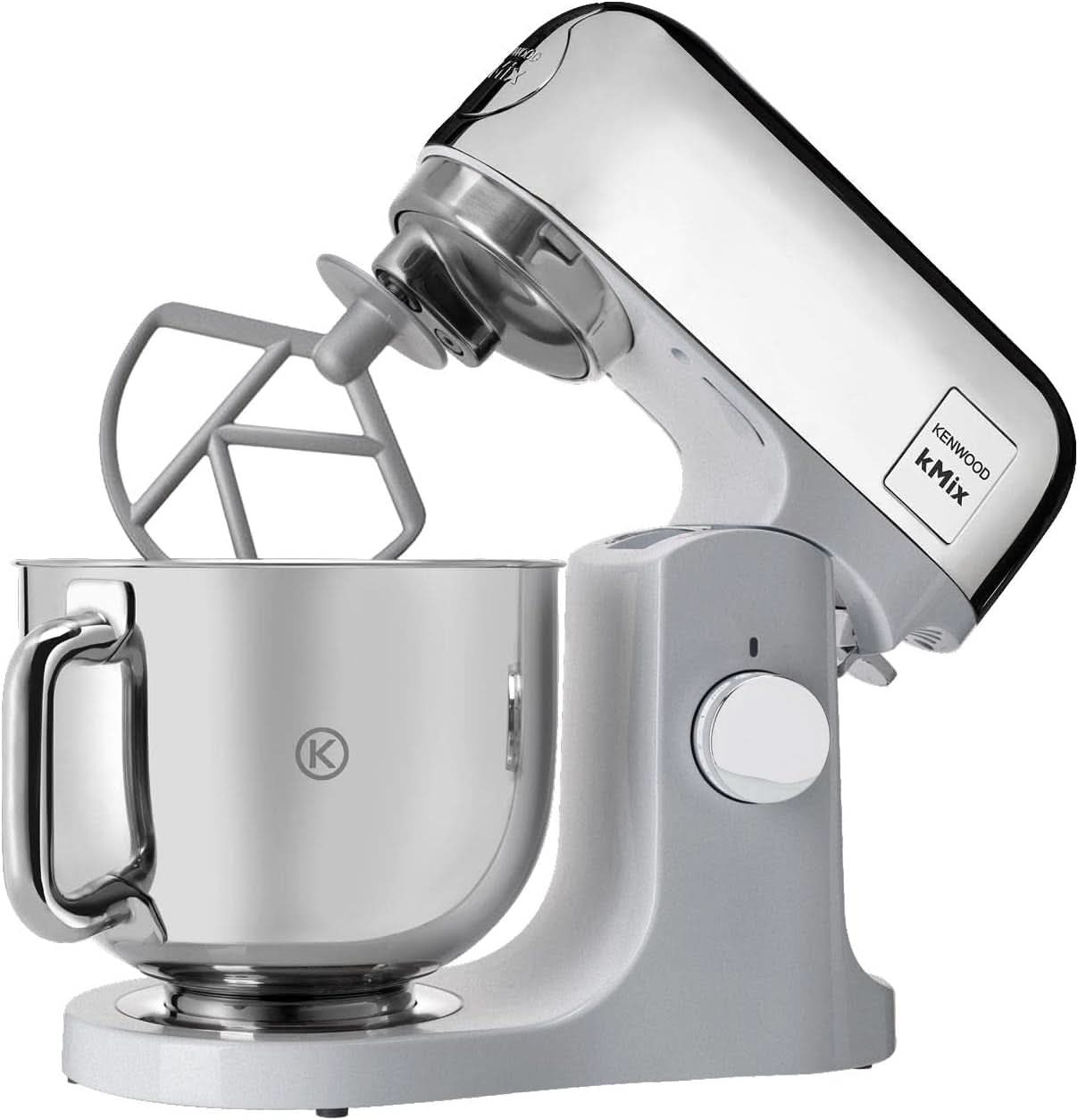 Kenwood Kmix Editions KMX760CH Küchenmaschine, 5 L Edelstahl Schüssel, Safe-Use-Sicherheitssystem, Metallgehäuse, 1000 Watt, Inkl. Set pasticceria 3-Teiligem und Spritzschutz, Chrom Mother and Child Naty Shop