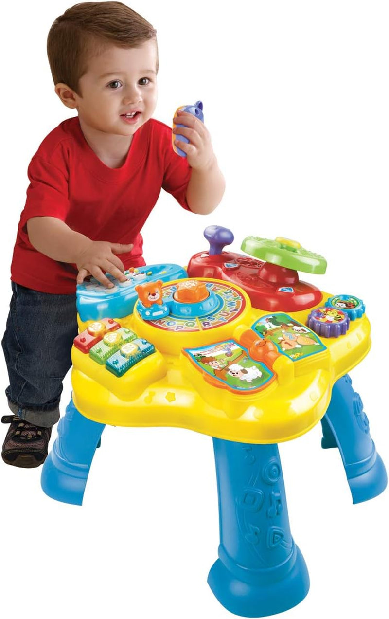 Vtech Baby Adventure Play Table - Masă de joacă colorată pentru bebeluși cu 6 terenuri de joc și elemente interactive - Învață culorile, numerele, animalele, muzica și formele prin joacă - Pentru copii cu vârsta cuprinsă între 12-36 luni Jucarii Bebe Naty Shop