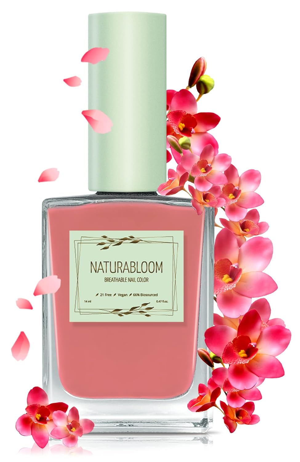 Smalto beige ad asciugatura rapida (Moon Dust) - smalto naturale con formula vegana - traspirante, sostenibile e di lunga durata, 14 ml