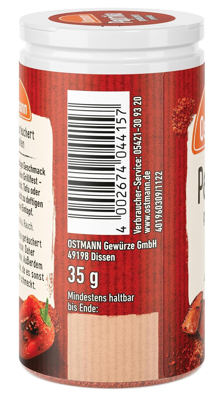 Ostmann Gewürze - Paprika geräuchert | Aroma rauchiges für Bratkartoffeln, Gulasch oder Rührei | 35 g in Der Streudose