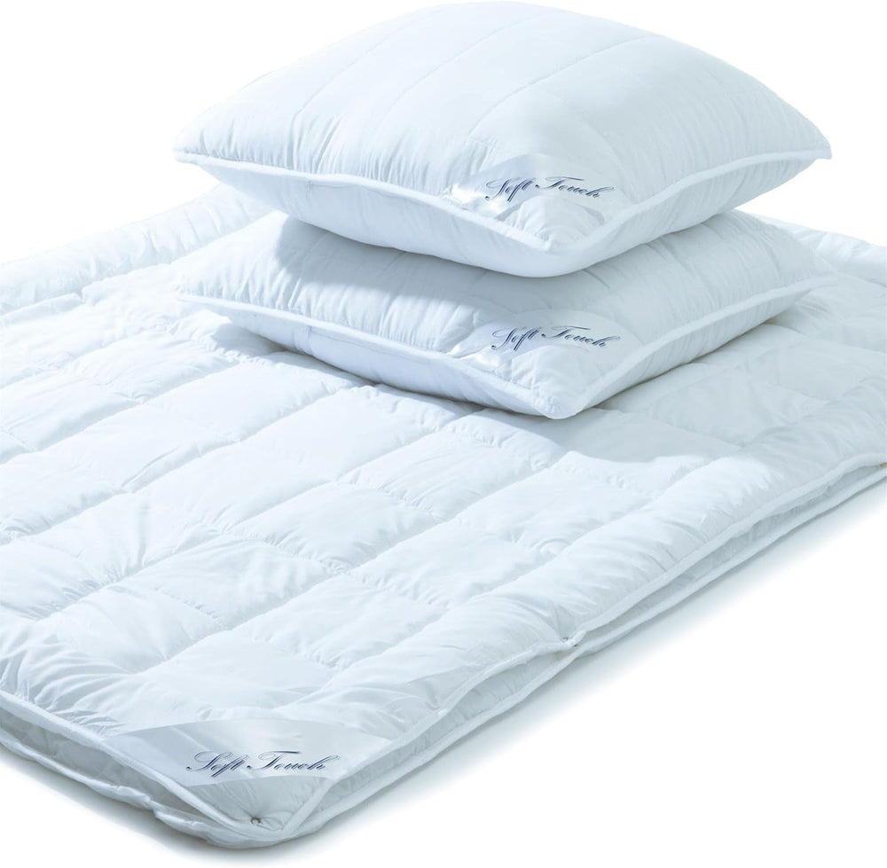 Aqua-Textil Soft Touch Set per bambini Piumino 100 X 135 Cm 250G e 350G con cuscino 40 X 60 Cm 150G Piumino 4 stagioni Termoautonomo Oeko-Tex Trapunte e trapunte Naty Shop 200X200 Cm + 2X 80X80 Cm 4 stagioni