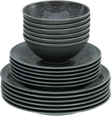 Creatable, 21627, Serie Orient Mandala, 18-Teiliges Geschirrset, Teller Set Aus Porzellan, Spülmaschinen- Und Mikrowellengeeignet, Made in Europe Seturi vesela masa Naty Shop