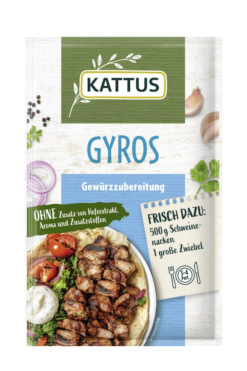 - Gyros Gewürzzubereitung | Condimento per 3-4 Porzioni | Ohne Zusatz von Fefeextrakt, Aroma und Zusatzstoffen | 25 g in busta