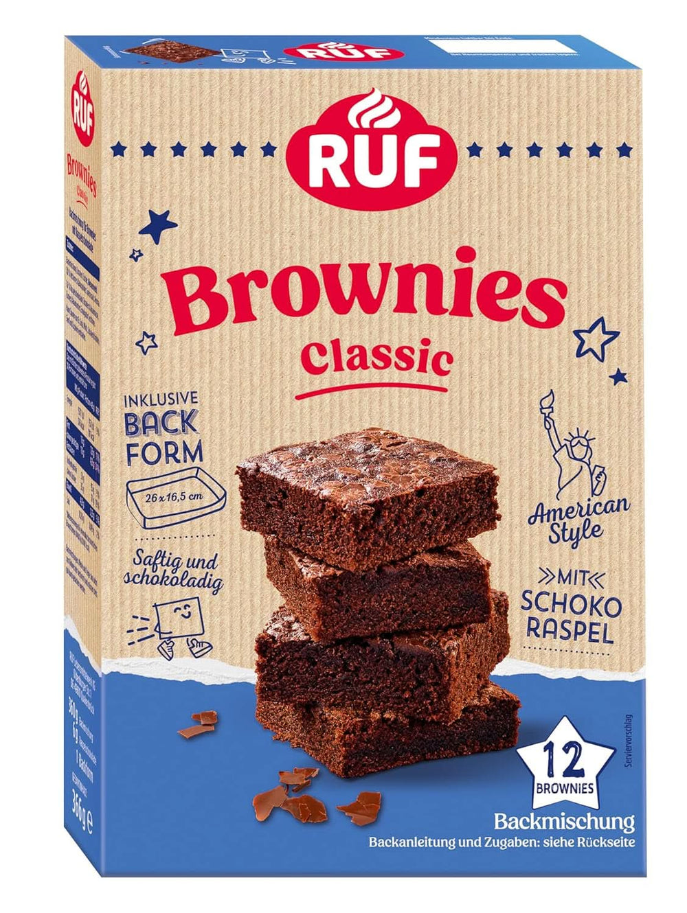 RUF Mix per Brookies, brownies e biscotti, 460 grammi Naty Shop Kitchen 366 grammi Brownies