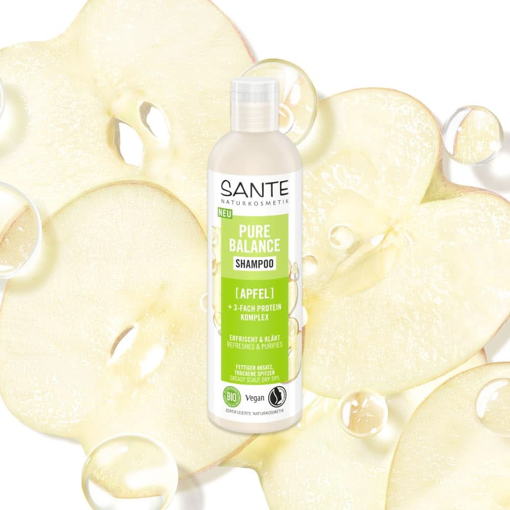 SANTE Naturkosmetik Pure Balance, shampoo, idrata intensamente i capelli secchi, 250 ml Doccia e bagno Naty Shop