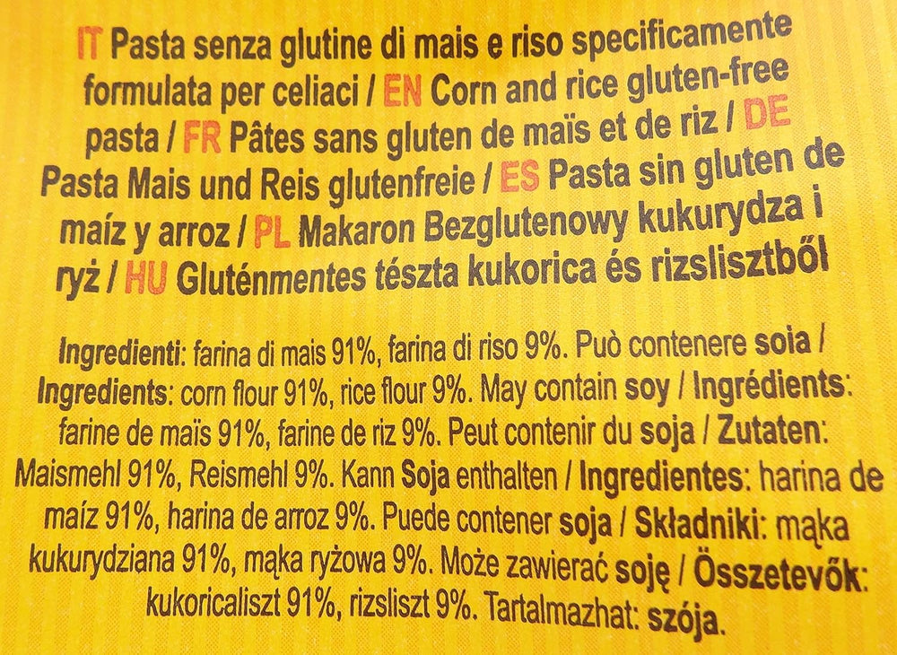 Pasta senza glutine Mezze Penne con mais e riso, 400 g