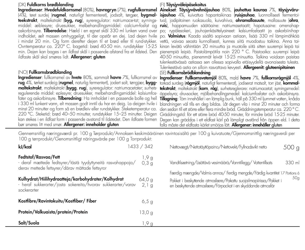 TREK'N EAT Vollkornbrotmischung Miscela per cuocere e cuocere Naty Shop