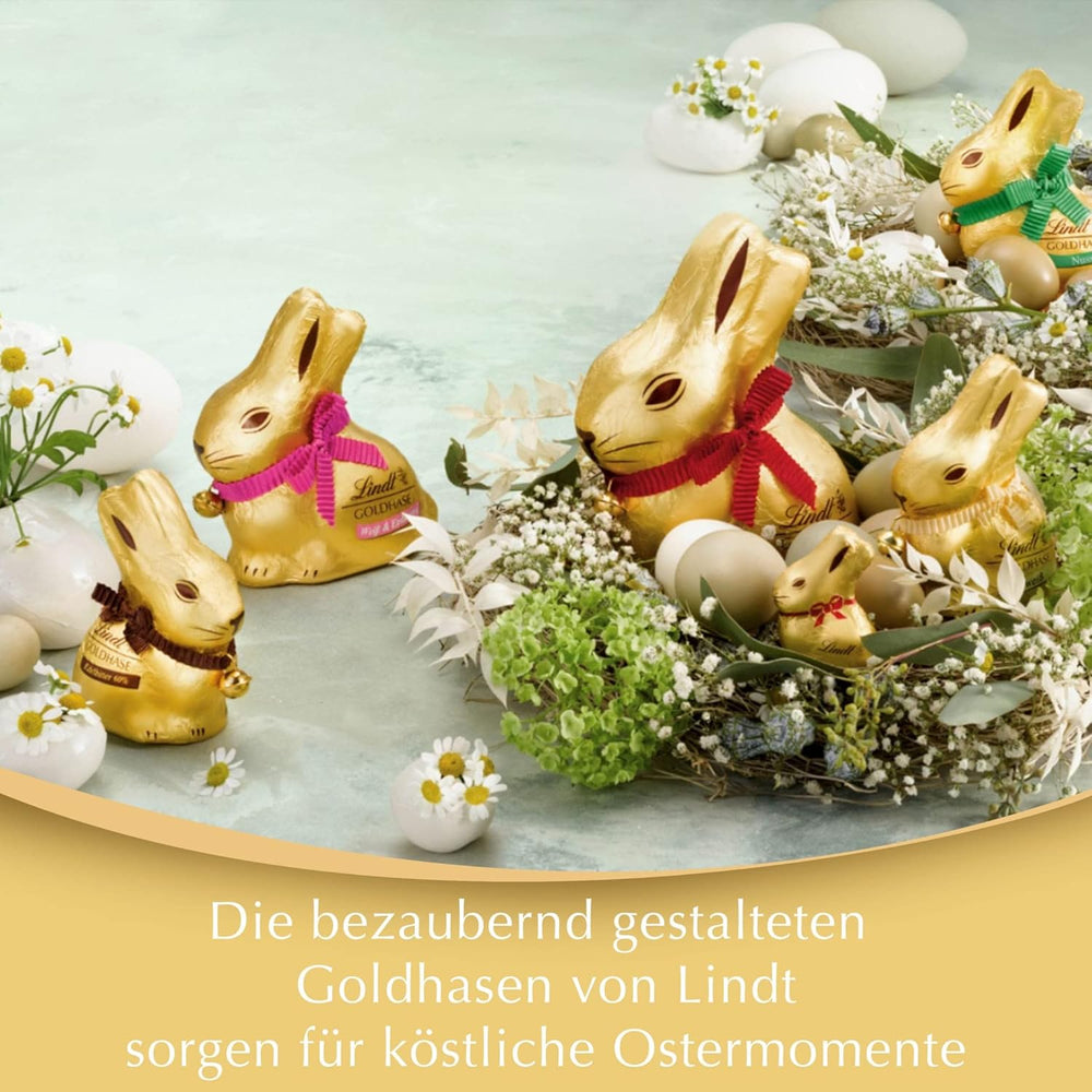 Lindt Chocolate Gold Bunny Caramello e Sale | 100 g| Cioccolato al latte al caramello salato per Pasqua | Cioccolato pasquale | Regalo di cioccolato | Coniglietto di cioccolato | Coniglietto di Pasqua