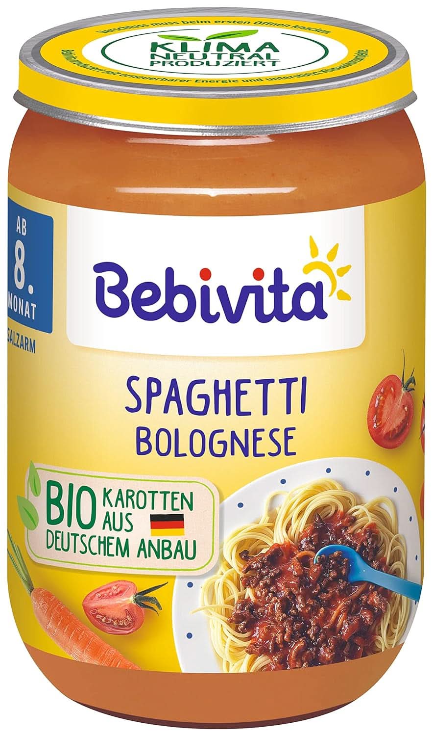 Menu Da 8 mesi Spaghetti alla Bolognese, conf. da 6 (6 X 220 grammi), medio Mamma e Bambino Naty Shop 220 grammi Spaghetti alla Bolognese