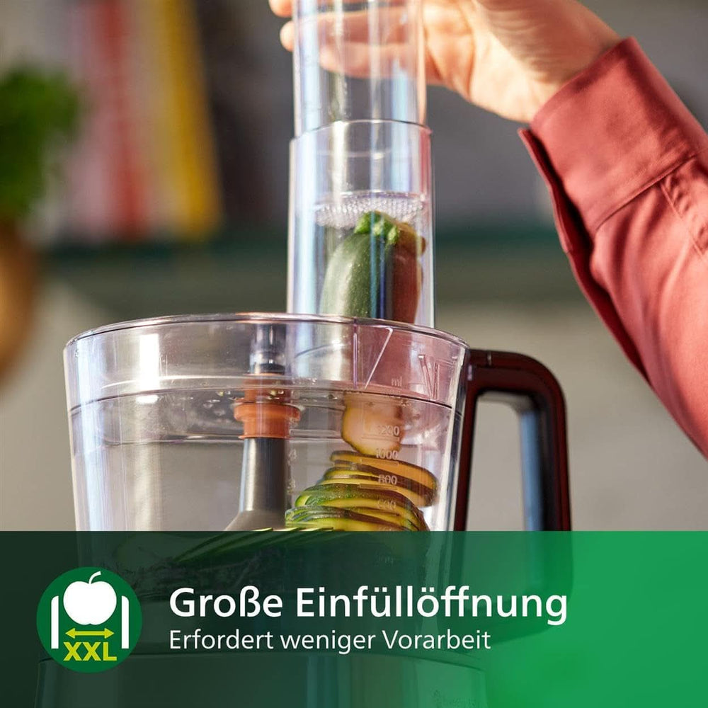 Philips Kompakte Küchenmaschine – 850W, 31 Funktionen, 2.1-Liter-Behälter, Powerchop, Edelstahlklinge (HR7530/10) Cucina Naty Shop