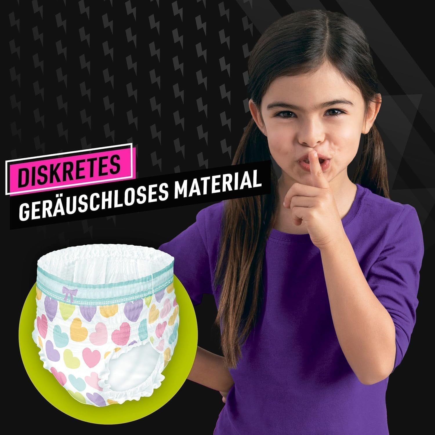 Pantaloni del pigiama a cuori 9 mutande assorbenti per la notte 8 anni 27 kg-43 kg Protezione dalle perdite per tutta la notte