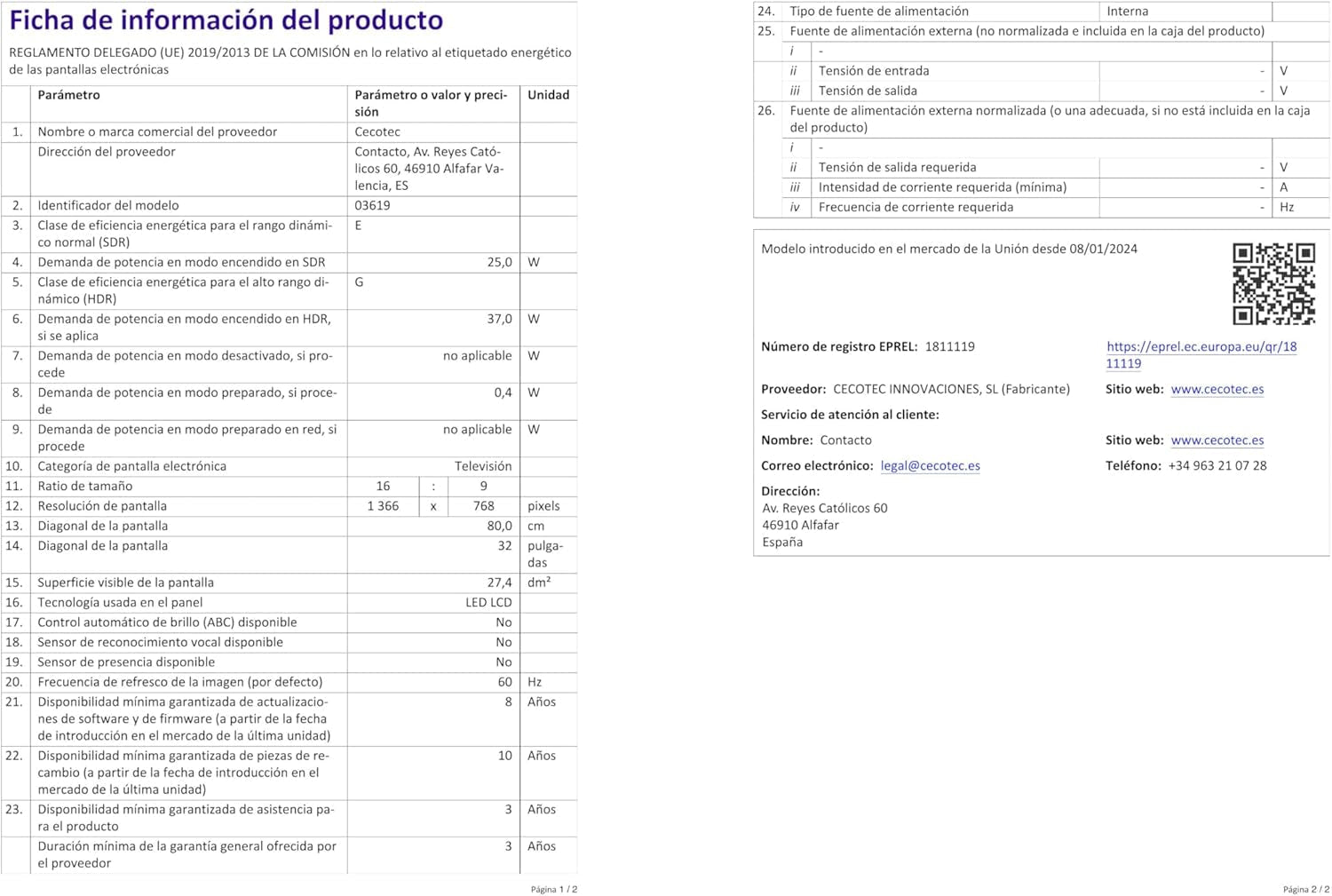 Televizor inteligent LED Cecotec 32" seria A4 ALH40032. Rezoluție HD, sistem de operare Google TV, Chromecast, asistent Google Voice, sistem audio Dolby și 16 GB ROM.